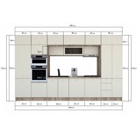 Bucatarie ZONE A 400 FRONT MDF K002 / decor 102